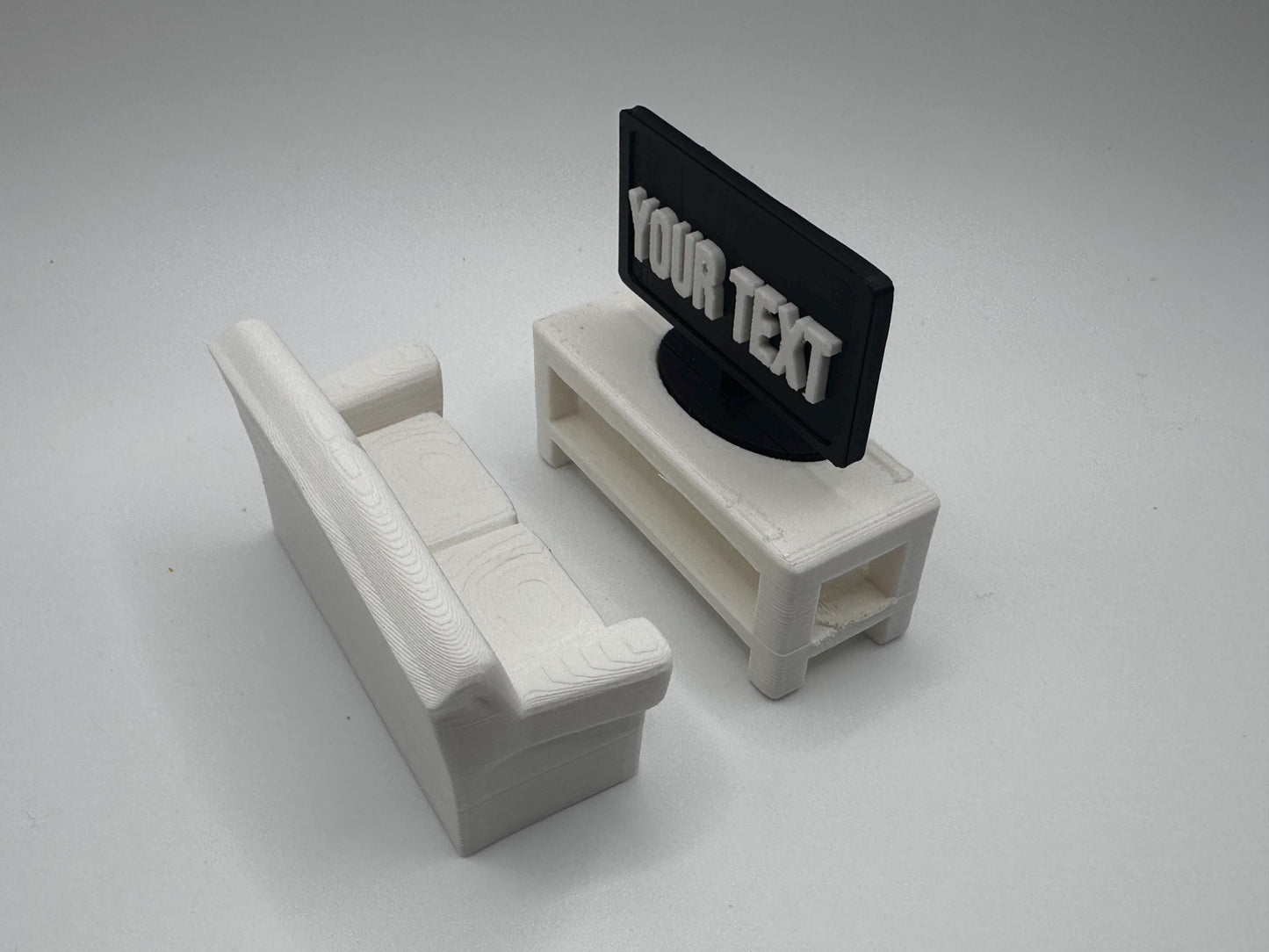 Tiny Couch & TV Stand Decor Combo | Pet Decor | Personalize it!