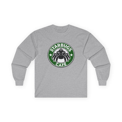 Starbugs Café long sleeve tee | Coffee parody shirt