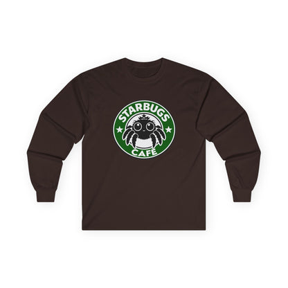 Starbugs Café long sleeve tee | Coffee parody shirt
