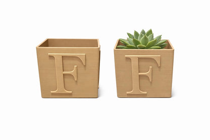 Square Letter Planter | 3D Printed | Plant Add-ons