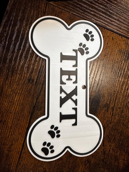 Custom Bone Shaped Sign | Dog Accessories