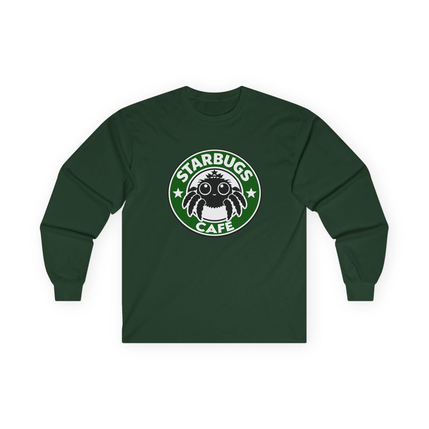 Starbugs Café long sleeve tee | Coffee parody shirt