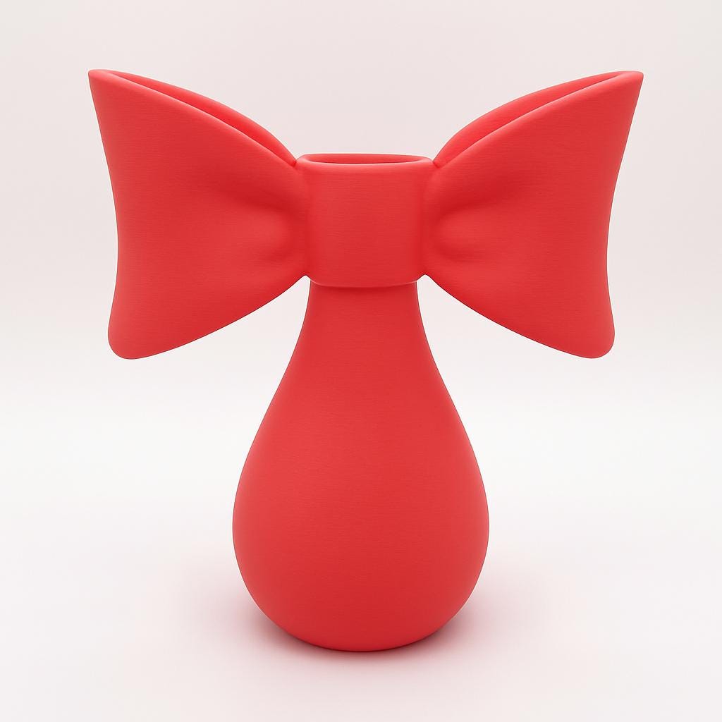 Ribbon Bow Vase | Modern Decor | 3D Prints