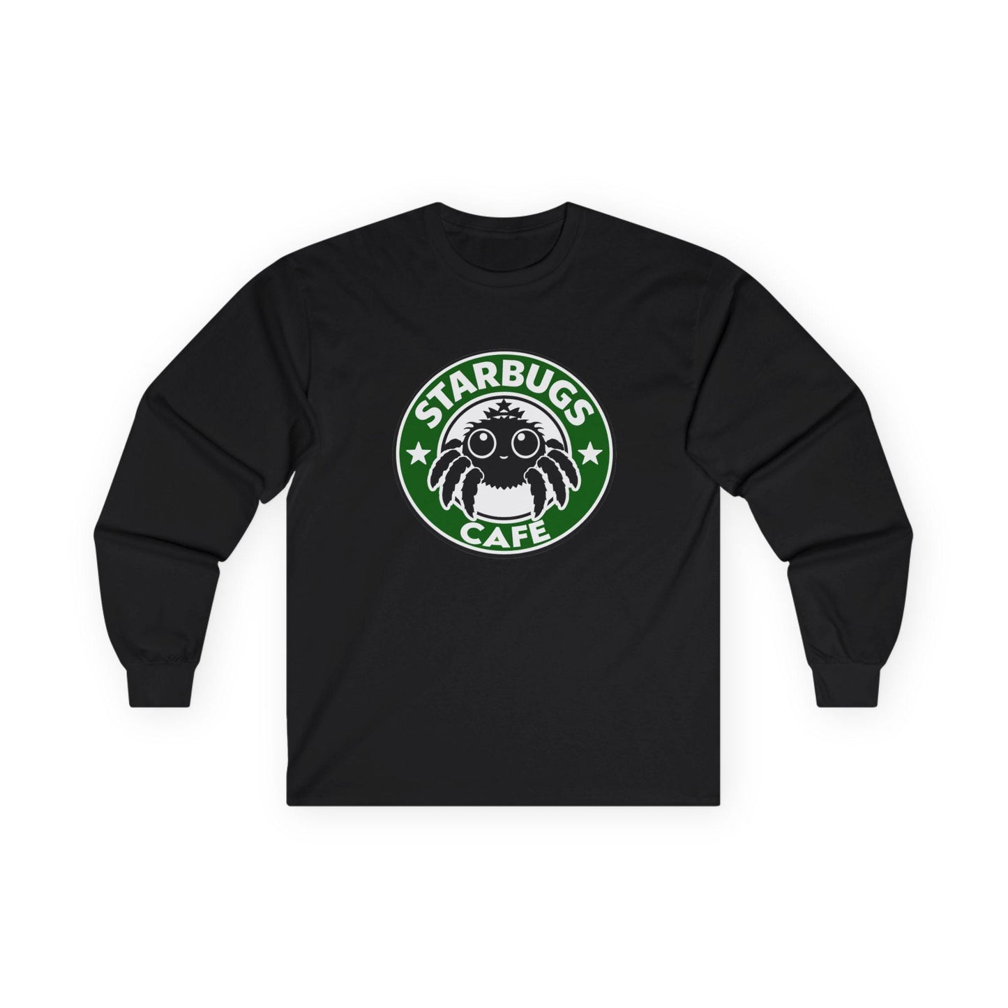 Starbugs Café long sleeve tee | Coffee parody shirt