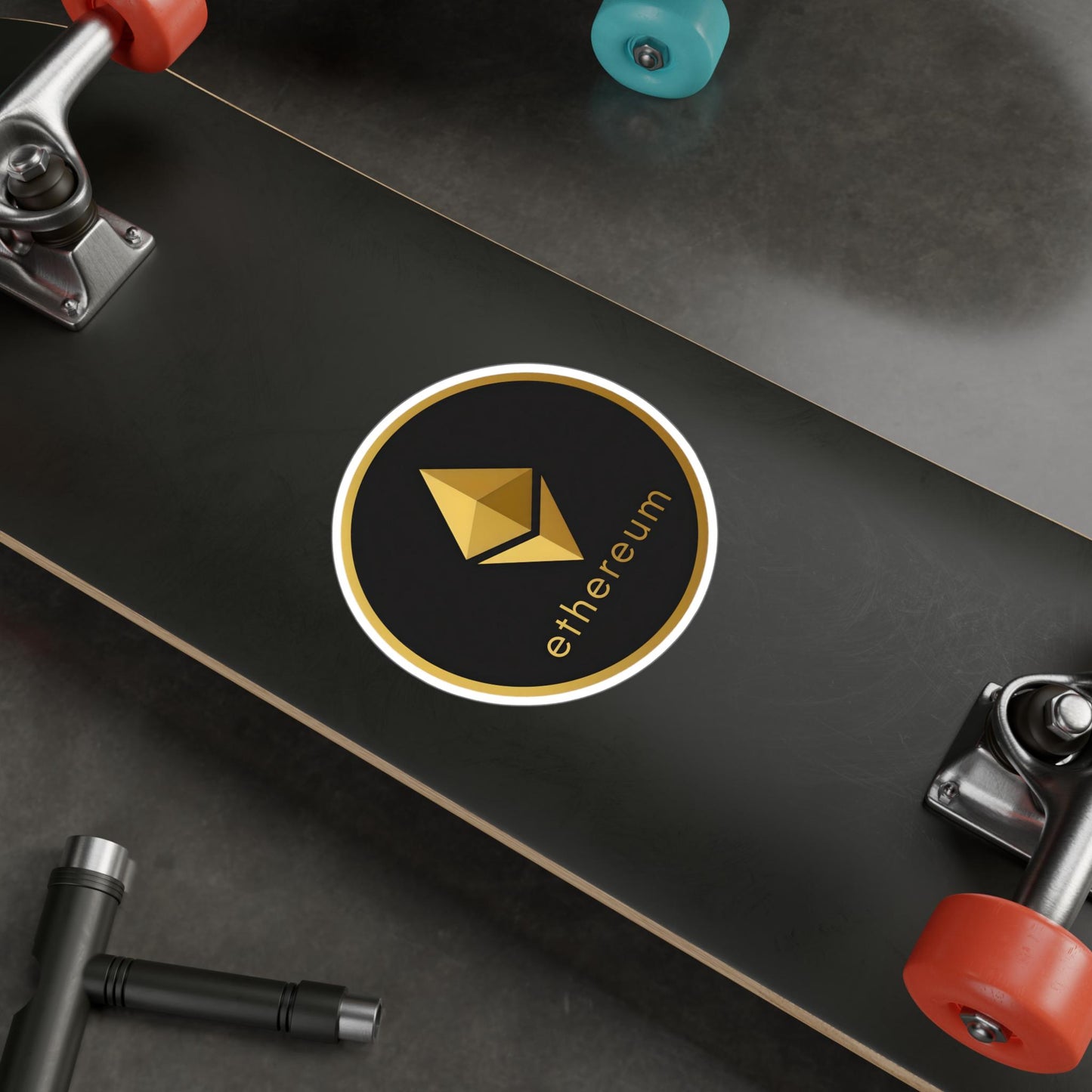 Ethereum Kiss-Cut Vinyl Decals for Walls, Laptops, Water Bottles, Stickers, Crypto Decor, Unique Gift Ideas