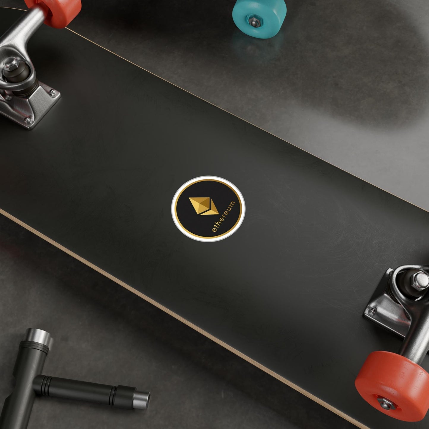 Ethereum Kiss-Cut Vinyl Decals for Walls, Laptops, Water Bottles, Stickers, Crypto Decor, Unique Gift Ideas