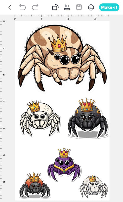 Jumping Spider Stickers | Sticker Themed Sheets | 6 per Sheet