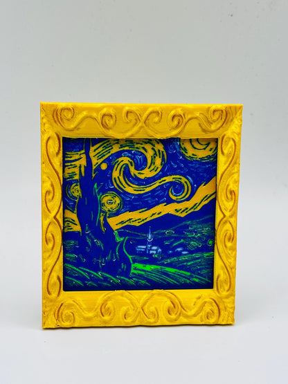 Magnetic Art Frame | Interchangeable| Starry Night and Mona Lisa