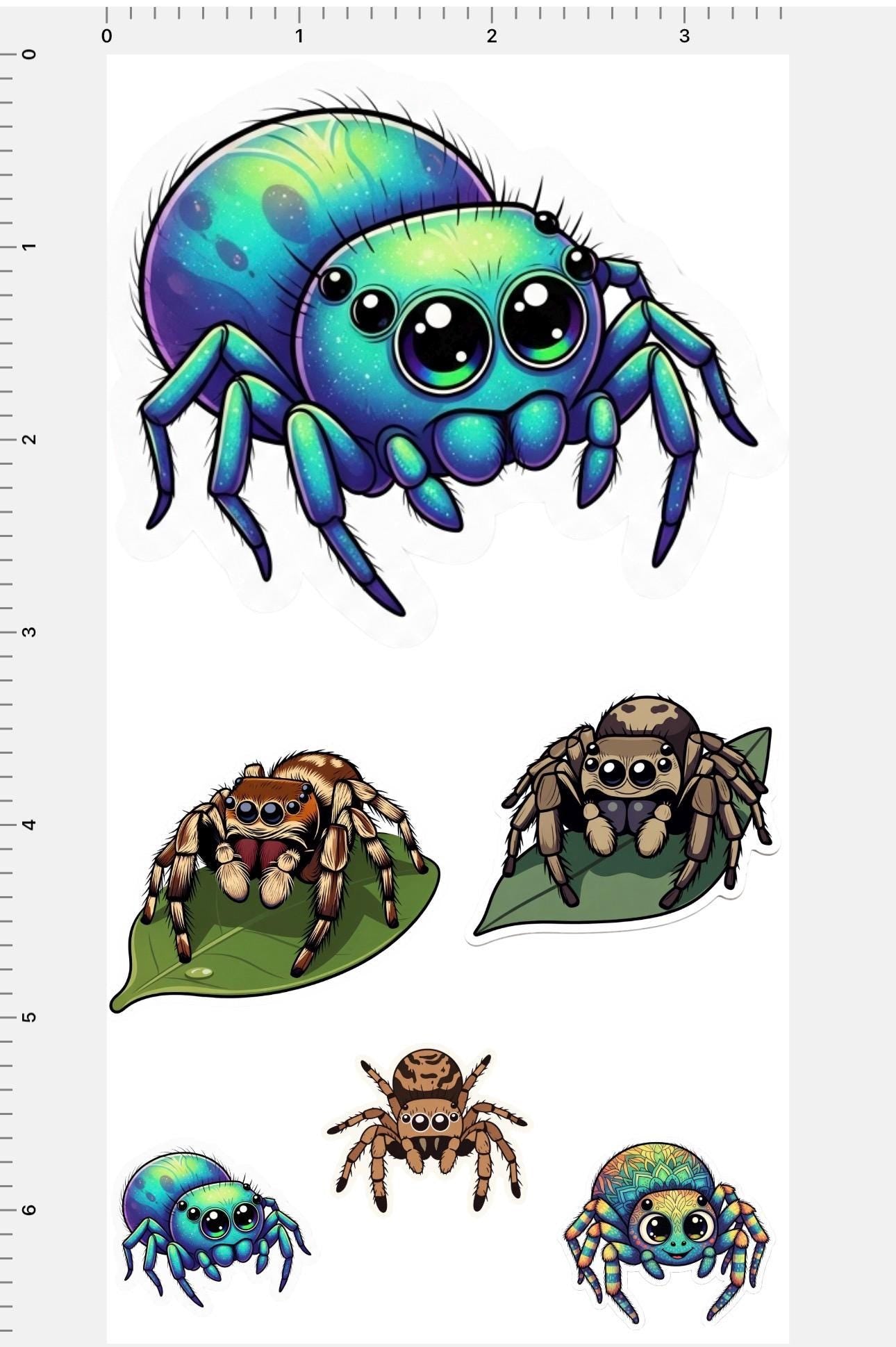 Jumping Spider Stickers | Sticker Themed Sheets | 6 per Sheet