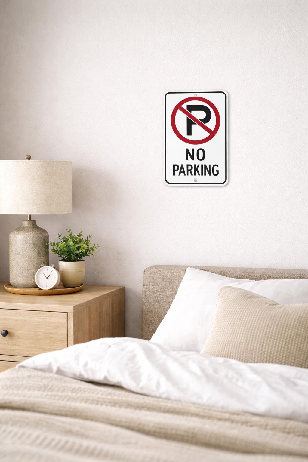 No Parking Sign – 3D Printed Parking Restriction Sign – Wall or Door Mount – Apartment Garage Driveway Sign