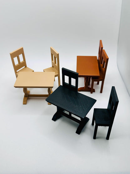 Tiny Furniture - Dinner Table + 2 Chairs