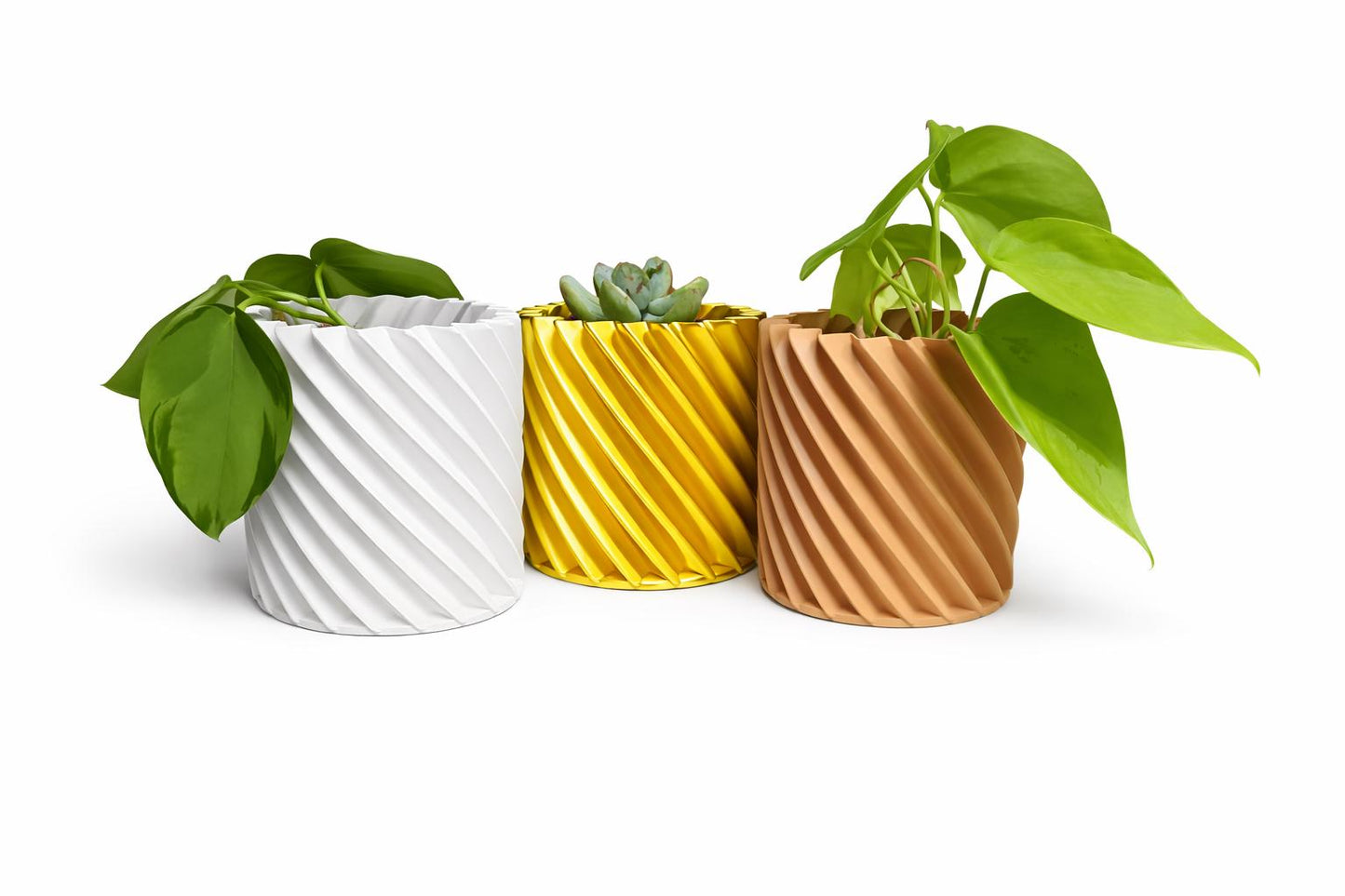 Spiral Lightweight Planter – With Plant Add-ons - 3D Printed