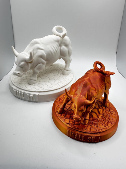 Wall Street Bull Desk Statue | Bull Market Symbol | Stock Trader Office Decor | 3D Print