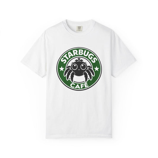 Starbugs Cafe logo T-Shirt | Coffee-Inspired Bug Emblem