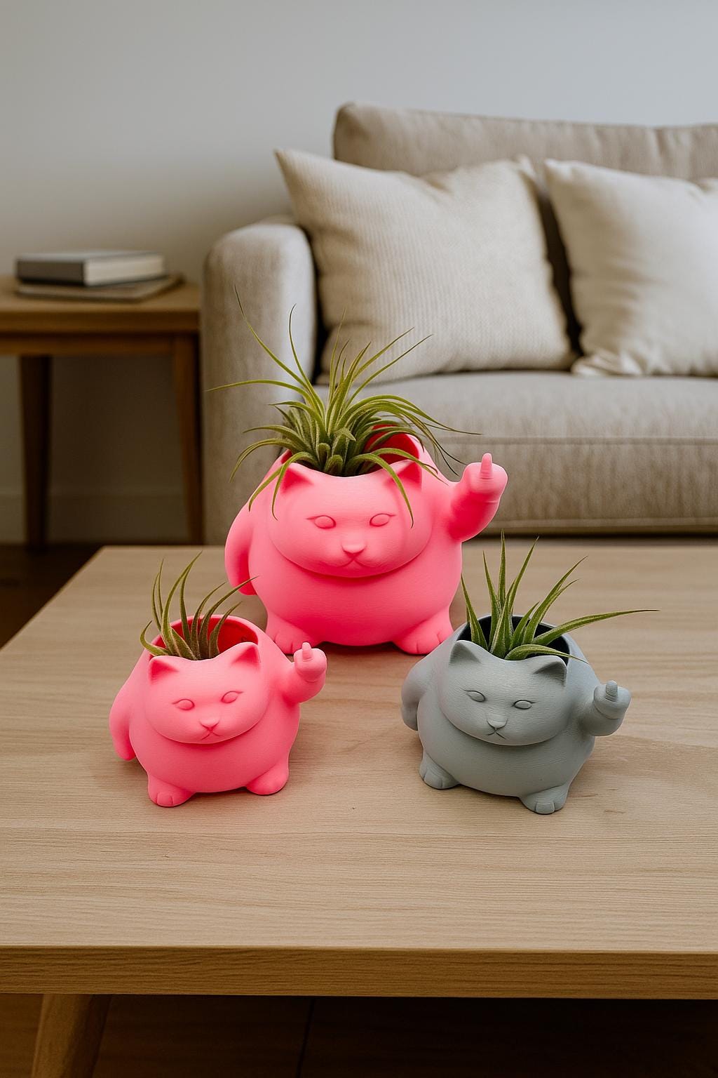 Angry Fat Cat Planter Décor | Perfect for Airplants or Succulents