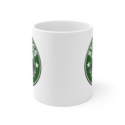 Starbugs Cafe White Mug | Jumping Spider Theme