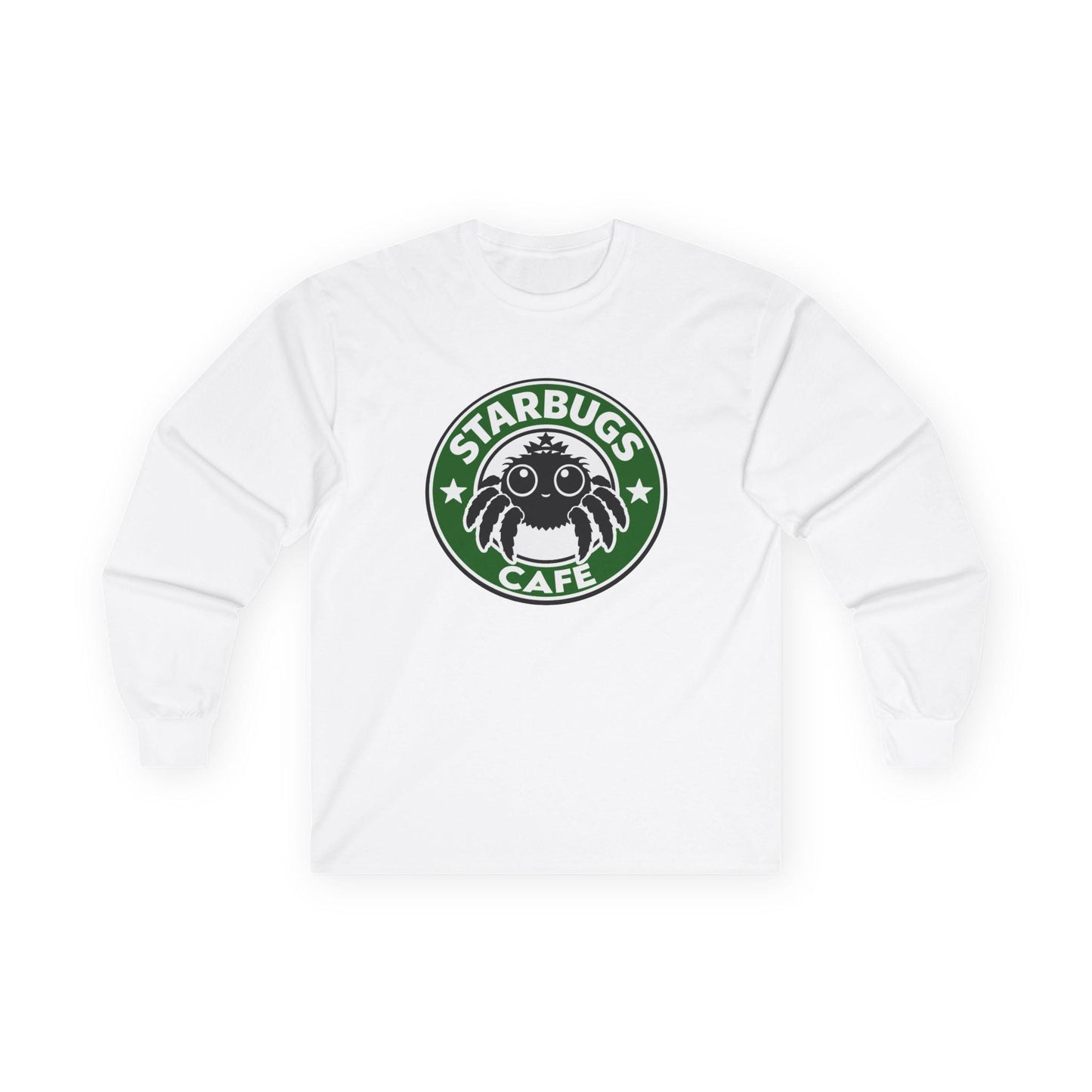 Starbugs Café long sleeve tee | Coffee parody shirt