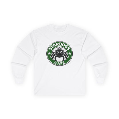Starbugs Café long sleeve tee | Coffee parody shirt