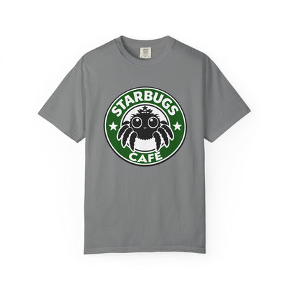 Starbugs Cafe logo T-Shirt | Coffee-Inspired Bug Emblem
