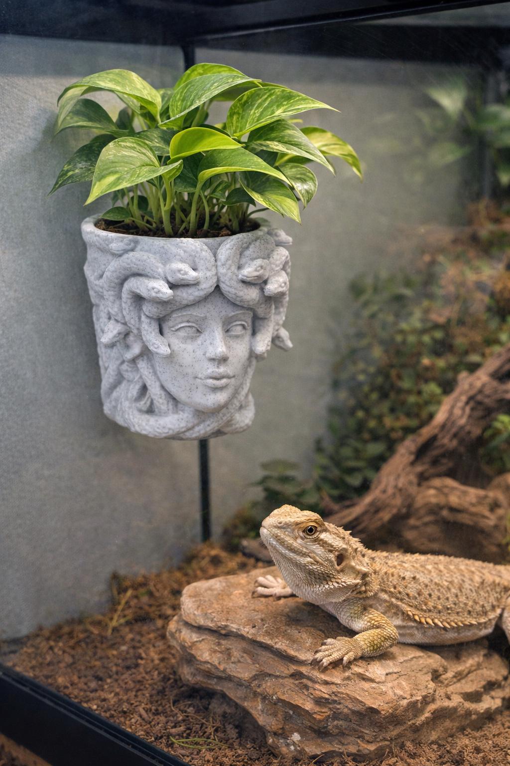 Medusa Planter | sized for REPTILES | Magnetic | Plant Add-ons