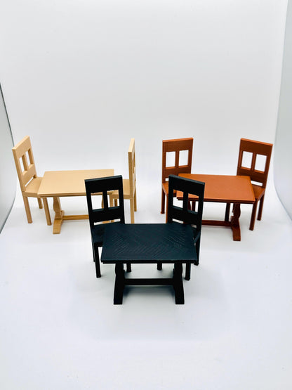 Tiny Furniture - Dinner Table + 2 Chairs