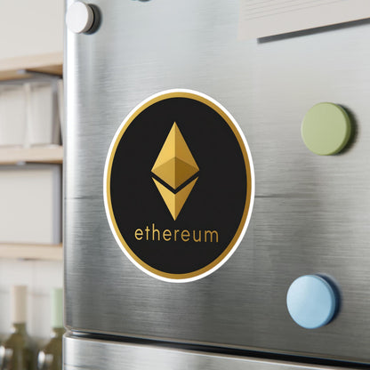 Ethereum Kiss-Cut Vinyl Decals for Walls, Laptops, Water Bottles, Stickers, Crypto Decor, Unique Gift Ideas
