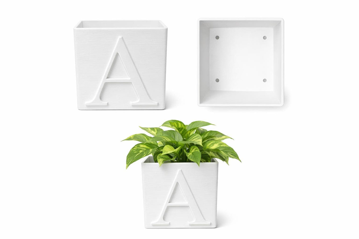 Square Letter Planter | 3D Printed | Plant Add-ons