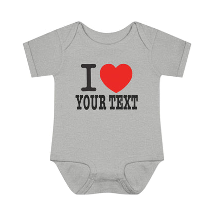 i love text CUSTOM - Baby One suits - Infants/Youth/Kids