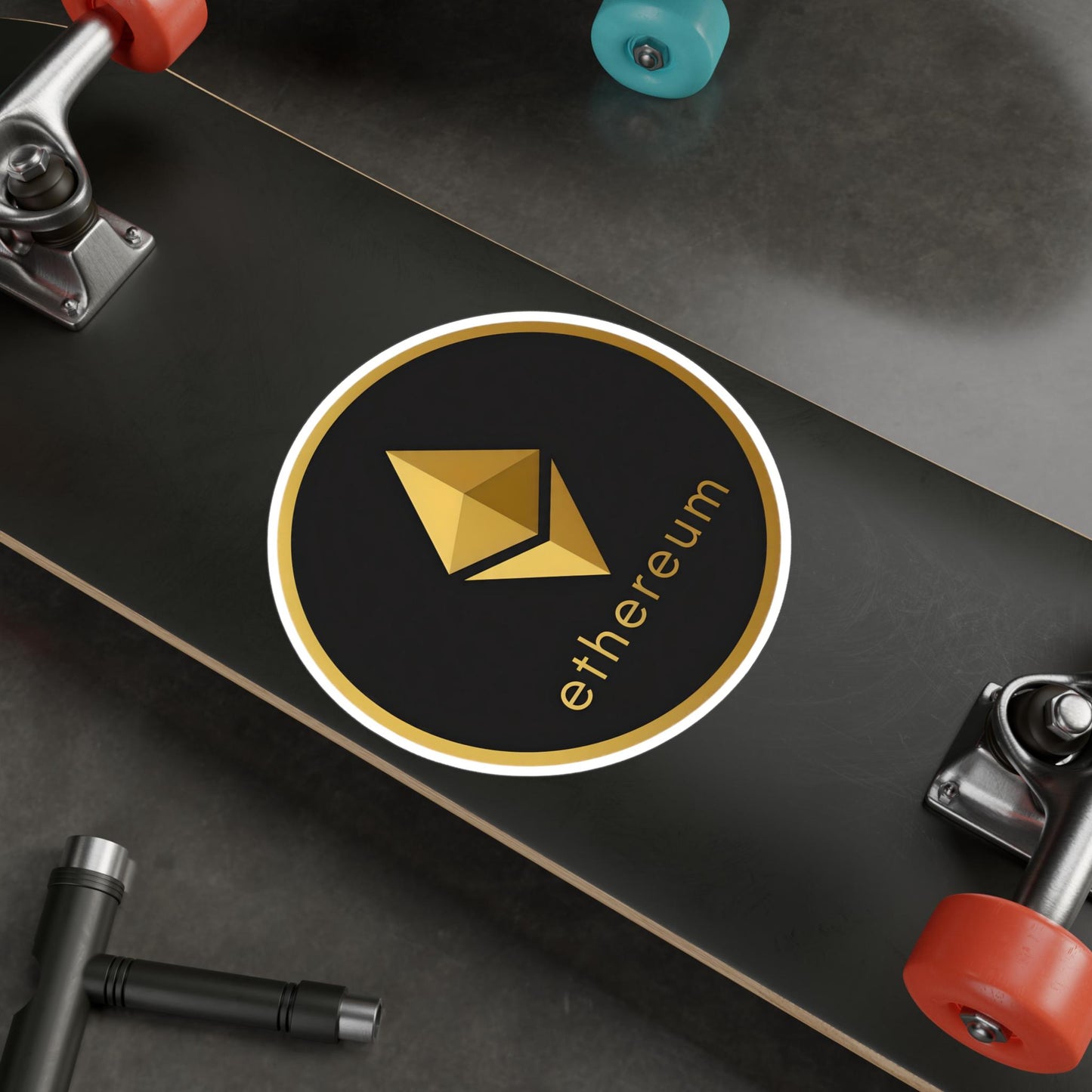 Ethereum Kiss-Cut Vinyl Decals for Walls, Laptops, Water Bottles, Stickers, Crypto Decor, Unique Gift Ideas