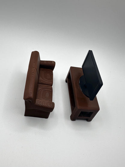 Tiny Couch & TV Stand Decor Combo | Pet Decor | Personalize it!