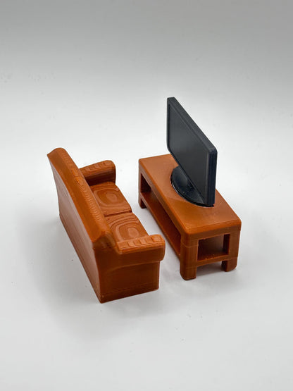 Tiny Couch & TV Stand Decor Combo | Pet Decor | Personalize it!