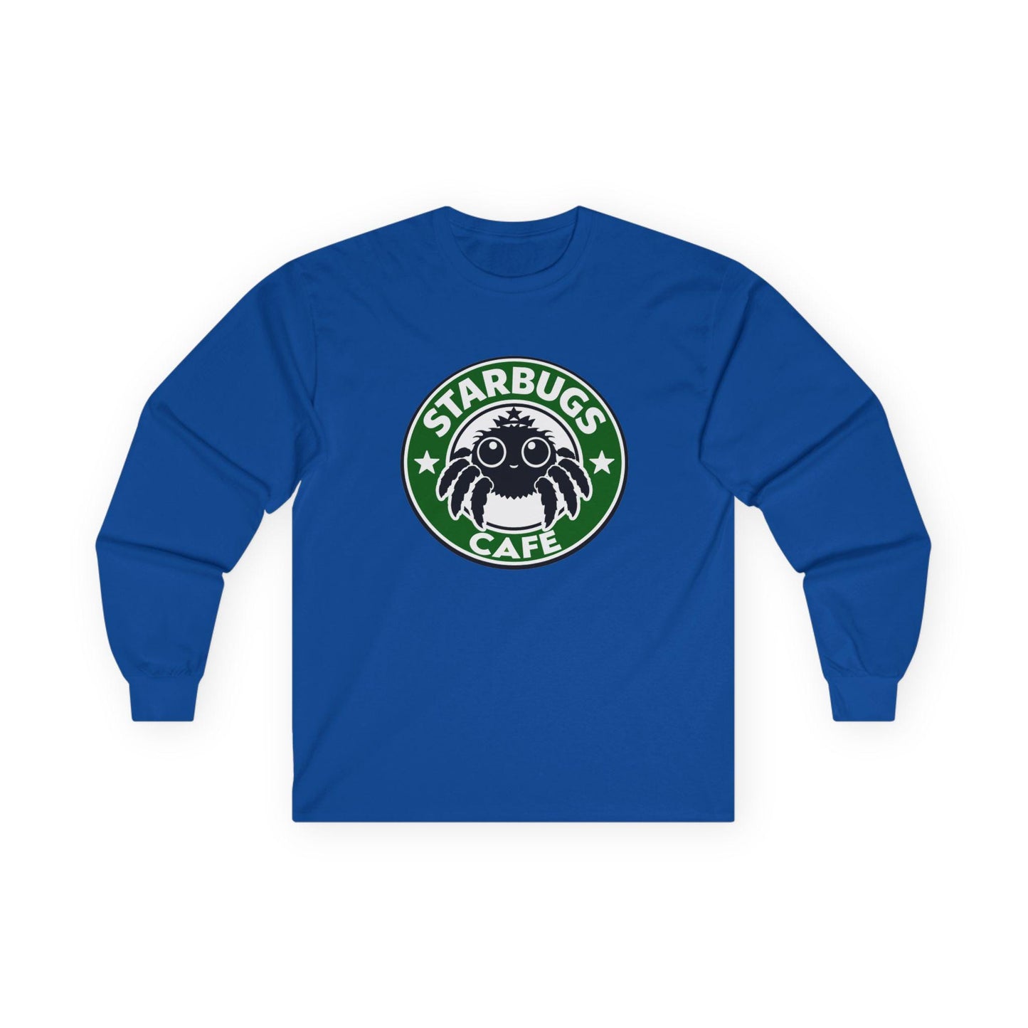 Starbugs Café long sleeve tee | Coffee parody shirt