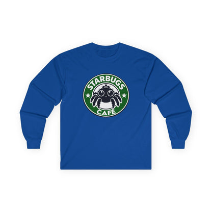 Starbugs Café long sleeve tee | Coffee parody shirt