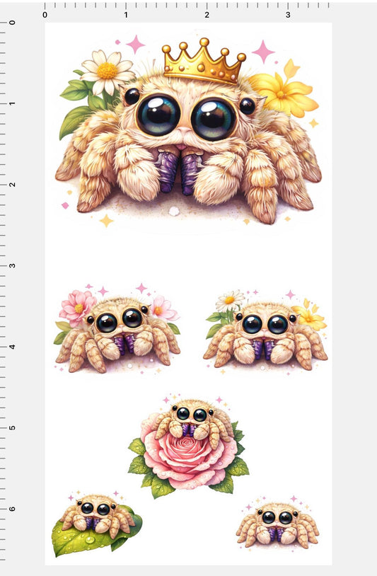 Jumping Spider Stickers | Sticker Themed Sheets | 6 per Sheet