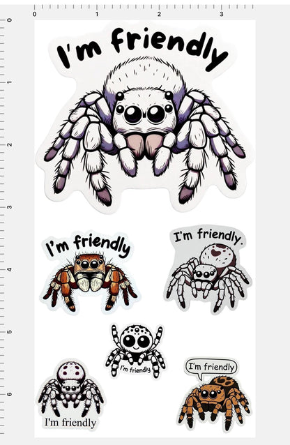 Jumping Spider Stickers | Sticker Themed Sheets | 6 per Sheet