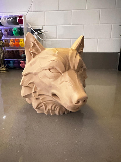 Wolf Head Planter – With Plant Add-ons - 3D Printed