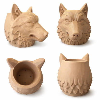 Wolf Head Planter – With Plant Add-ons - 3D Printed