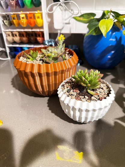 Modern Ripple Planter | 3D Printed | Plant Add-ons -