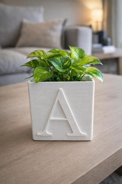 Square Letter Planter | 3D Printed | Plant Add-ons