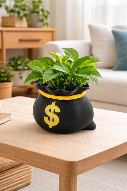 Money Bag Planter – Perfect for Succulents or Air Plants | Unique Home Decor | Gift for Plant Lovers