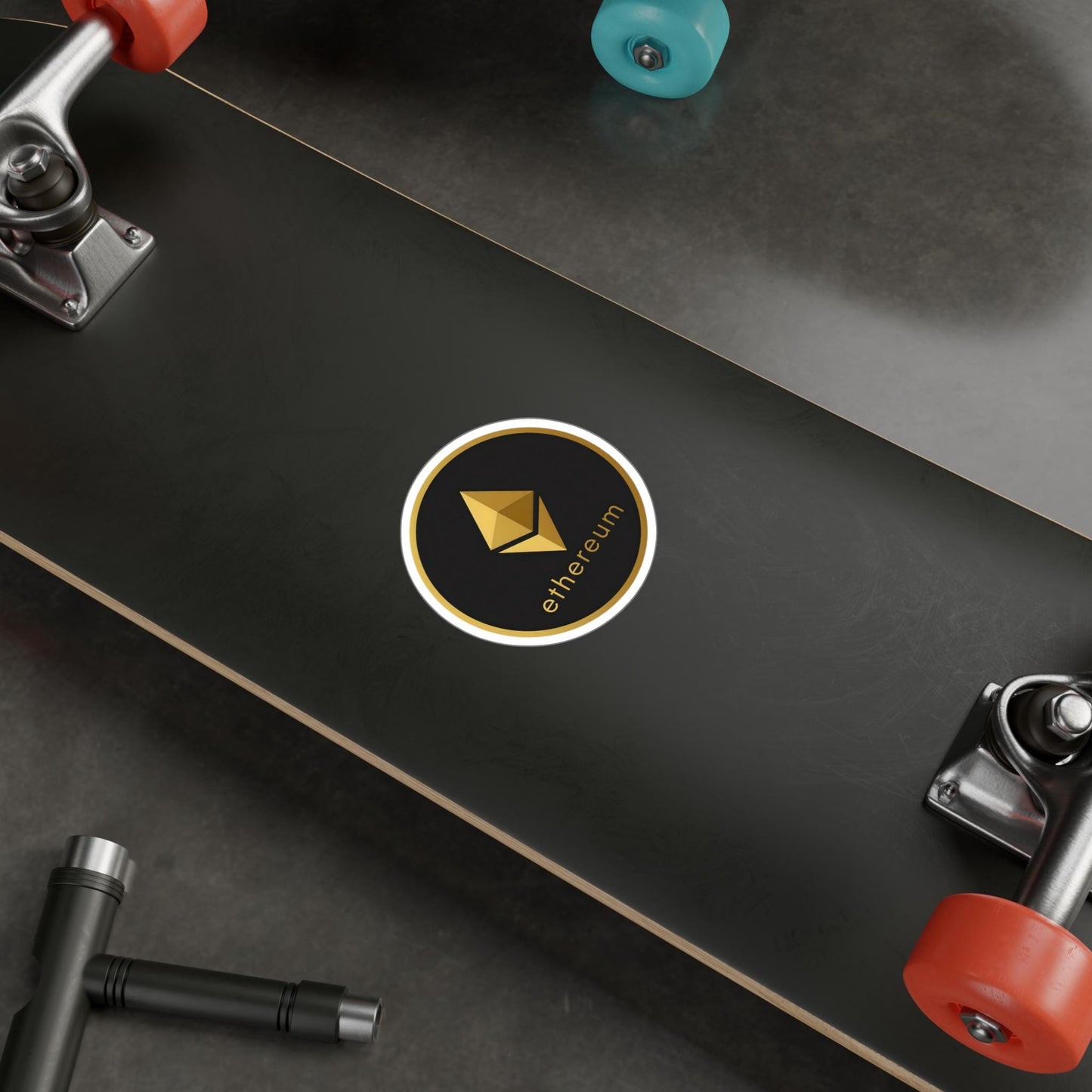 Ethereum Kiss-Cut Vinyl Decals for Walls, Laptops, Water Bottles, Stickers, Crypto Decor, Unique Gift Ideas