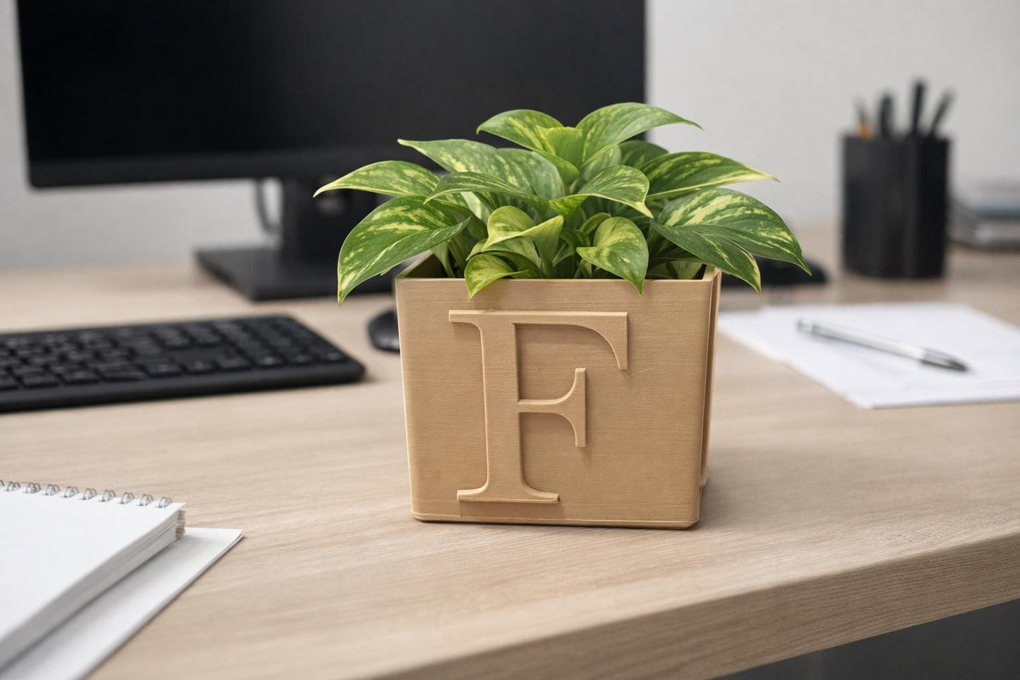 Square Letter Planter | 3D Printed | Plant Add-ons