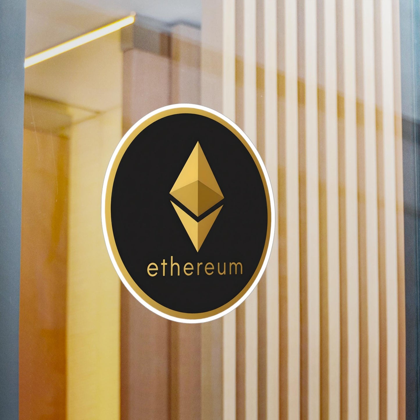 Ethereum Kiss-Cut Vinyl Decals for Walls, Laptops, Water Bottles, Stickers, Crypto Decor, Unique Gift Ideas