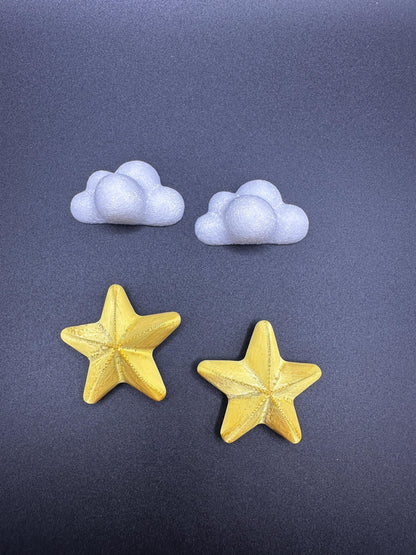 Moon w. Clouds or Stars | Jumping Spider Hide Decor