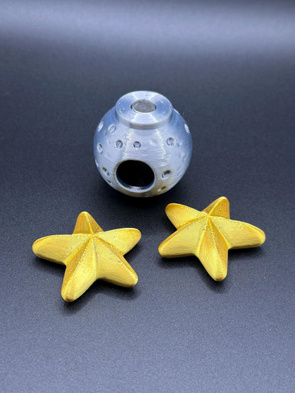 Moon w. Clouds or Stars | Jumping Spider Hide Decor