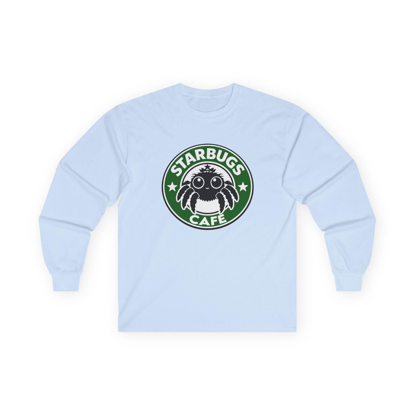Starbugs Café long sleeve tee | Coffee parody shirt