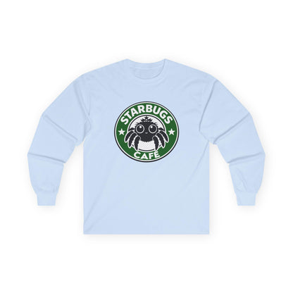 Starbugs Café long sleeve tee | Coffee parody shirt