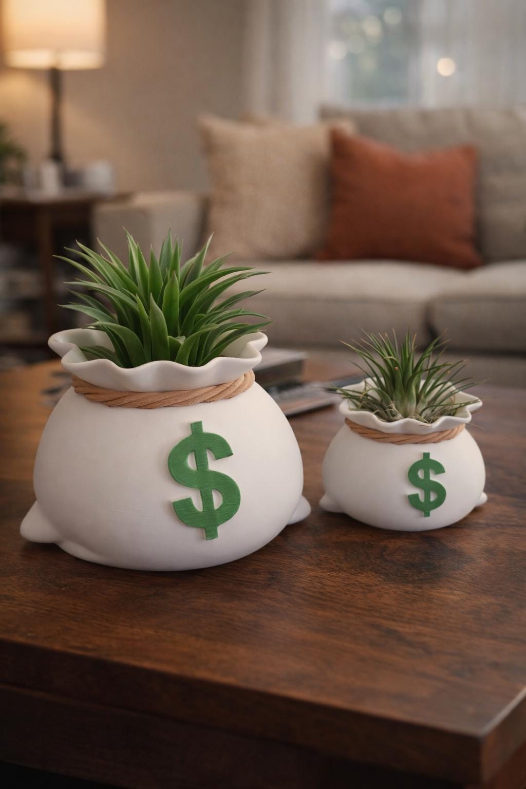 Money Bag Planter – Perfect for Succulents or Air Plants | Unique Home Decor | Gift for Plant Lovers