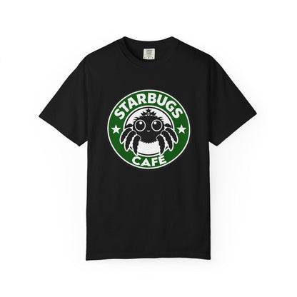 Starbugs Cafe logo T-Shirt | Coffee-Inspired Bug Emblem